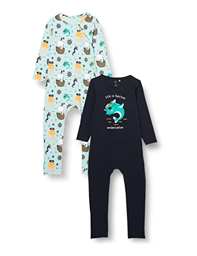 NAME IT Boy's NMMOCEAN 2P Nightsuit Schlafanzug, Pastel Turquoise, 104 von NAME IT