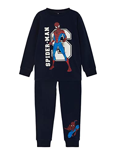 NAME IT Boy's NMMOLAS Spiderman LS NIGHTSET MAR Schlafanzug, Dark Sapphire, 92 von NAME IT