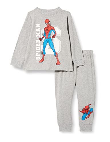 NAME IT Boy's NMMOLAS Spiderman LS NIGHTSET MAR Schlafanzug, Grey Melange, 92 von NAME IT