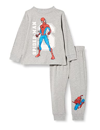 NAME IT Boy's NMMOLAS Spiderman LS NIGHTSET MAR Schlafanzug, Grey Melange, 98 von NAME IT