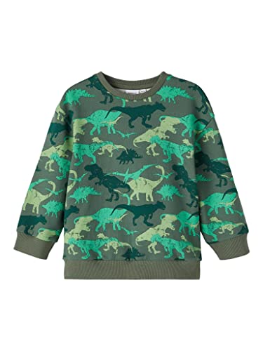 NAME IT Boy's NMMTELLE LS SWE BRU PB Sweatshirt, Duck Green, 104 von NAME IT