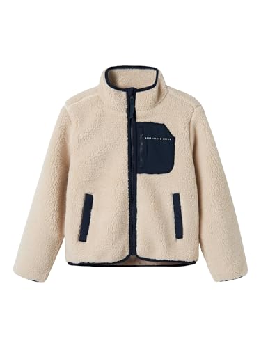 Name It Unisex Kinder Nknmattia Sherpa Jacket Pb, Moonbeam, Numeric_128 von NAME IT