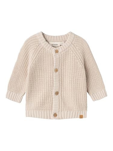 NAME IT Unisex Baby Nbnemlen Ls Knit Card Lil Noos Strickjacke, Sheer Bliss, 62 EU von NAME IT