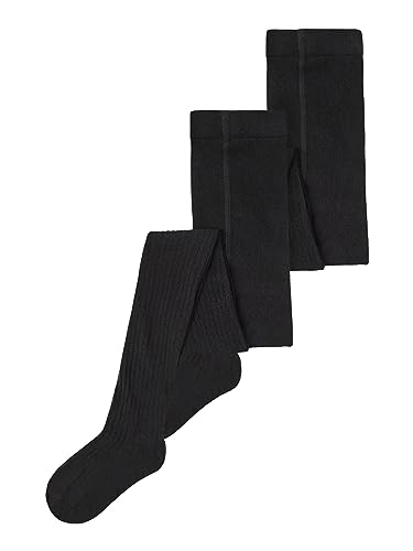 NAME IT Unisex Kinder nknpantybroek rib 2p noos Strumpfhose, Schwarz, 110-116 EU von NAME IT