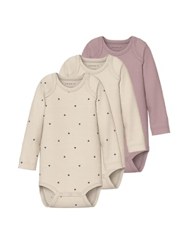 NAME IT Damen Nbfbody 3P Ls Heart Noos, Summer Sand, Numeric_86 von NAME IT