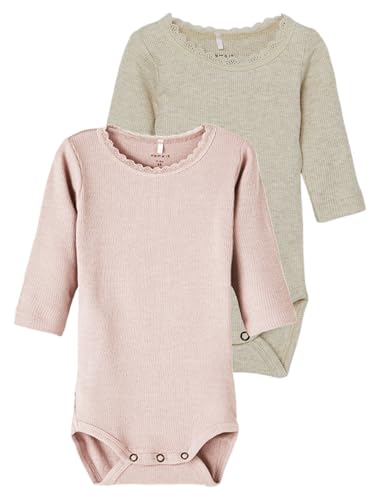 NAME IT Damen Nbfkab 2P Ls Body Noos, Peyote Melange, Numeric_92 (2er Pack) von NAME IT