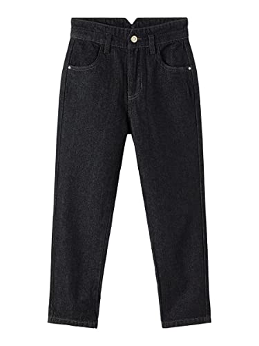 NAME IT Mädchen Nkfbella Dnmatamy Hw Ancle Mom Pant Jeanshose, Black Denim, 152 EU von NAME IT