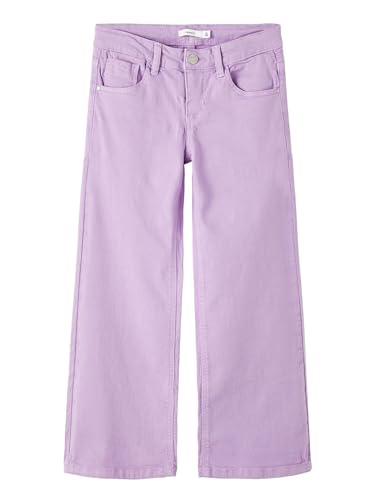 NAME IT Girl's NKFROSE Wide TWI Pant 1115-TP NOOS Hose, Sand Verbena, 122 von NAME IT