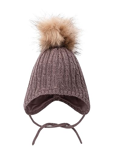 NAME IT Baby-Mädchen NBFWRILLA Wool Knit HAT XXIII Hut, Peppercorn, 34/39 von NAME IT