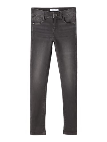 NAME IT Mädchen Nkfpolly Dnmtasis Pant Noos Hose, Dark Grey Denim, 116 EU von NAME IT