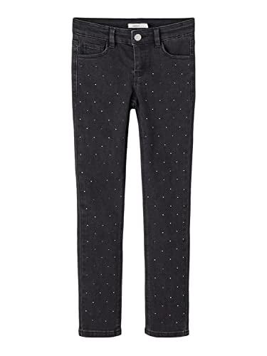 NAME IT Mädchen NKFSALLI Slim 6138-MT P Jeans, Black Denim, 140 cm von NAME IT