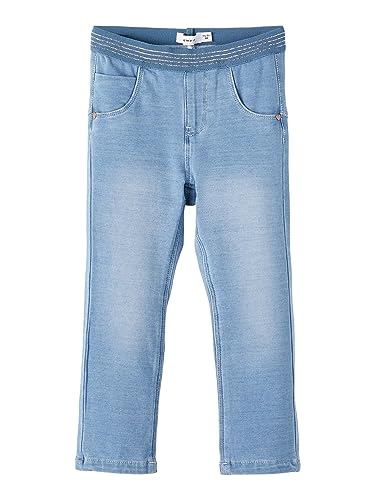 NAME IT Baby Girls NMFSALLI Slim SWE Jeans 1190-BO NOOS Jeanshose, Light Blue Denim, 50 von NAME IT