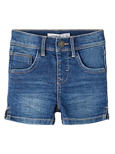 NAME IT Girl's NMFSALLI DNMTHRIS TB Shorts, Dark Blue Denim, 98 von NAME IT