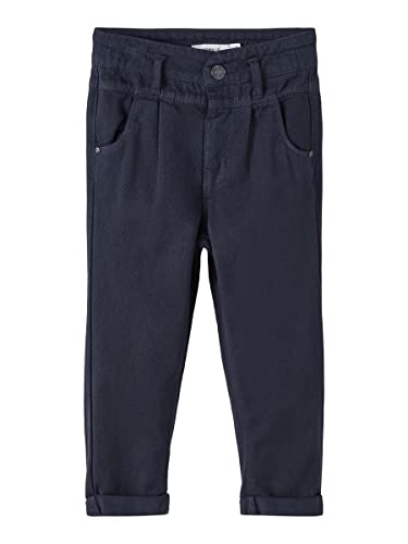 NAME IT Girl's NMFBELLA TWIIZZA HW MOM Pant EL Camp Hose, Dark Sapphire, 110 von NAME IT