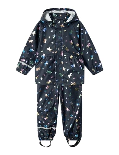 NAME IT Mädchen Nmfdry10 Rain Set Foil AOP Fo Schneeanzug, Dark Sapphire/AOP:Unicorn, 110 von NAME IT