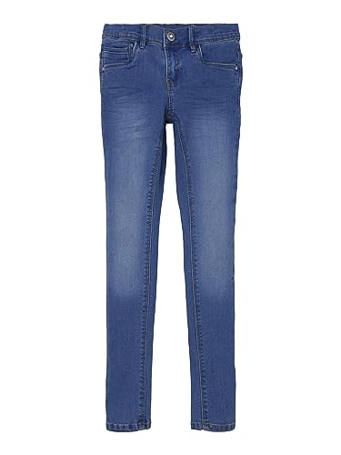 NAME IT Mädchen Nkfpolly Dnmatasis Pant Noos Hose, Medium Blue Denim, 116 EU von NAME IT