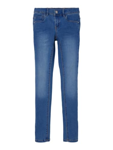 NAME IT Mädchen Nkfpolly Dnmatasis Pant Noos Hose, Medium Blue Denim, 122 EU von NAME IT