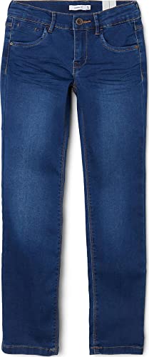 NAME IT Mädchen Nkfsalli Dnmthayer Swe Pant Noos Hose, Dark Blue Denim, 128 EU von NAME IT