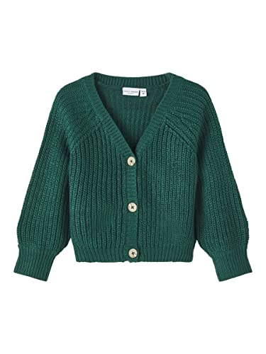 NAME IT Girl's NMFVALEA LS Short Knit Card SS Strickjacke, Sea Moss, 104 von NAME IT