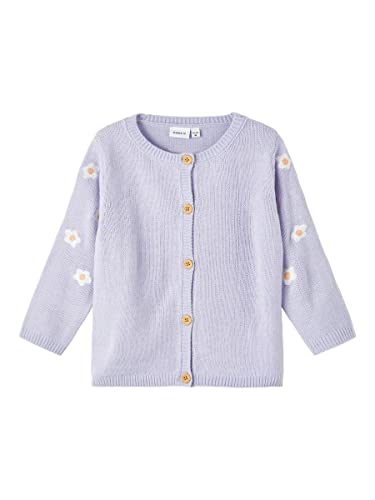 NAME IT Girl's NMFBESALLY LS Knit Card Strickjacke, Cosmic Sky, 104 von NAME IT