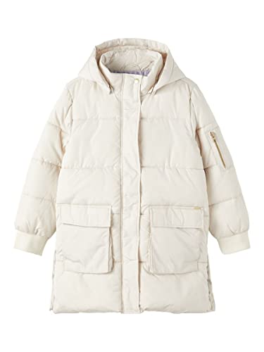 NAME IT Mädchen Nmfmuso Long Puffer Jacket Camp Jacke, Moonbeam, 110 EU von NAME IT