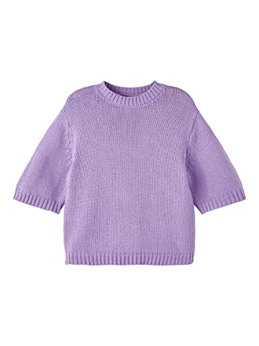 NAME IT Girl's NKFBALAO 2/4 SL Knit Strickoberteil, Sand Verbena, 122/128 von NAME IT