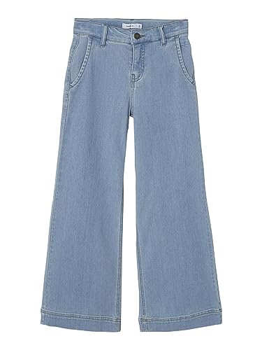 NAME IT Girl's NKFBELLA HW Wide Jeans 2332-TU NOOS Jeanshose, Light Blue Denim, 146 von NAME IT