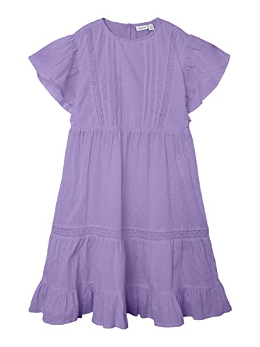 name it Girl's NKFFAMIA SS Dress Kleid, Sand Verbena, 122 von NAME IT