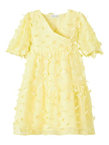 name it Girl's NKFFIMINNA SS Dress Kleid, Pineapple Slice, 140 von NAME IT