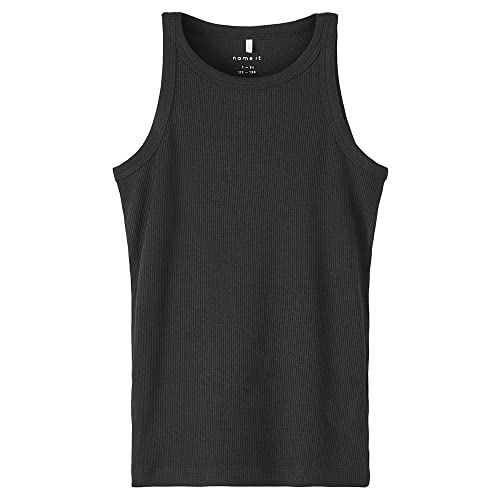 NAME IT Mädchen NKFKAB SL Slim TOP NOOS Ripptanktop, Black, 122/128 von NAME IT