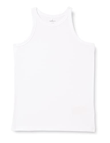 NAME IT Mädchen NKFKAB SL Slim TOP NOOS Ripptanktop, Bright White, 134/140 von NAME IT