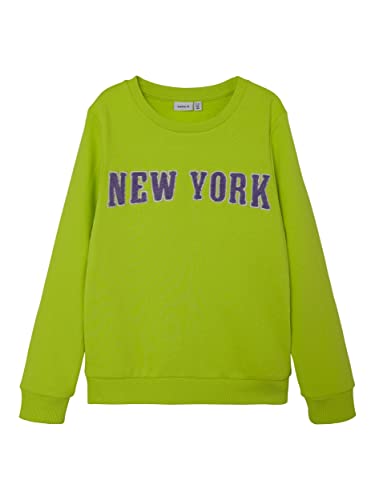 NAME IT Girl's NKFLOLA LS SWE BRU Sweatshirt, Acid Lime, 122/128 von NAME IT