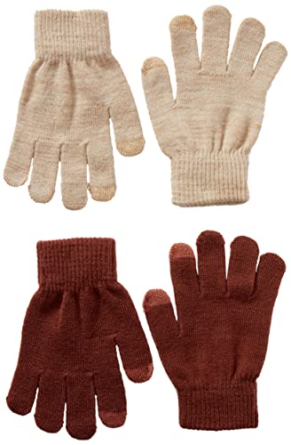 NAME IT Girl's NKFMAGIC 2P Magic Touch Winter Gloves, Apple Butter, 8 von NAME IT