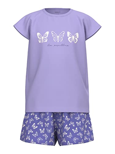 NAME IT Girl's NKFNIGHTSET Cap Butterfly NOOS Schlafanzug, Sand Verbena, 86/92 von NAME IT