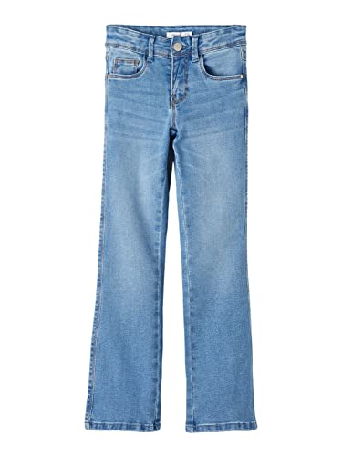 NAME IT Girl's NKFPOLLY Skinny Boot Jeans 1142-AU NOOS Jeanshose, Medium Blue Denim, 128 von NAME IT