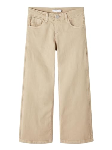NAME IT Girl's NKFROSE Wide TWI Pant 1115-TP NOOS Hose, Safari, 122 von NAME IT