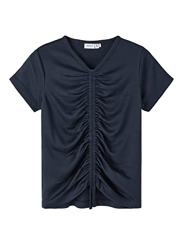 NAME IT Girl's NKFSESSA SS TOP T-Shirt, Dark Sapphire, 134/140 von NAME IT