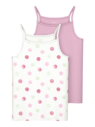 NAME IT Girl's NKFSTRAP TOP 2P PINK Lady DOT NOOS Unterhemd, 134/140 von NAME IT