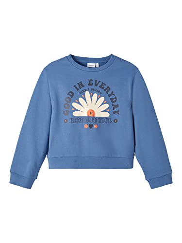 NAME IT Girl's NKFTIFFA LS Loose Short Sweat BRU Box Sweatshirt, Bijou Blue, 122/128 von NAME IT