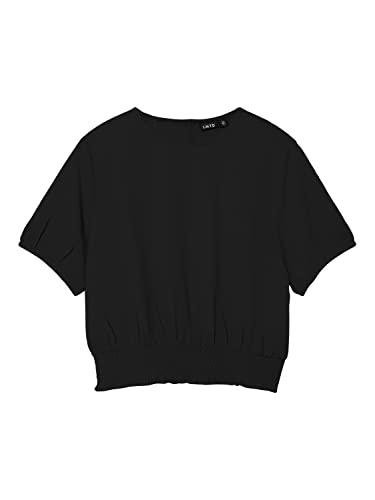 name it Girl's NLFECKALI SS Crop TOP T-Shirt, Black, 158/164 von NAME IT