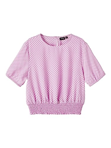 name it Girl's NLFECKALI SS Crop TOP T-Shirt, Lilac Chiffon/Checks:Checks, 134/140 von NAME IT