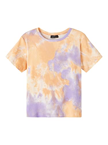 name it Girl's NLFFIE SS Crop R Top, Sand Verbena/AOP:TIE DYE, 134/140 von NAME IT