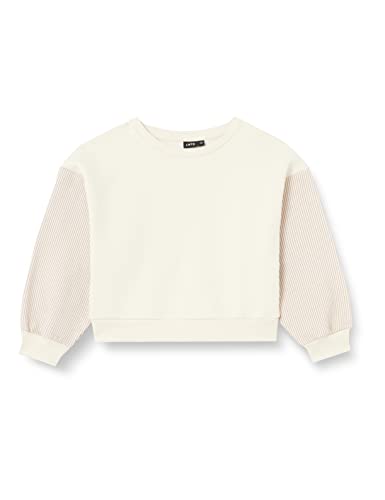 NAME IT Girl's NLFPINOPAL LS Short Wide BRU Sweat Sweatshirt, Turtledove/Detail:Cut/SEW-Turtledove/Dull Gold, 134/140 von NAME IT