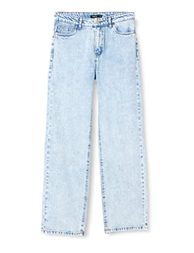 NAME IT Girl's NLFTONEIZZA DNM HW Straight Pant NOOS Jeanshose, Light Blue Denim/Detail:Stonewash, 176 von NAME IT