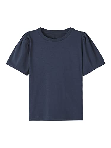 NAME IT Girl's NMFIONE SS TOP PB Kurzärmeliges Shirt, Dark Sapphire, 98 von NAME IT