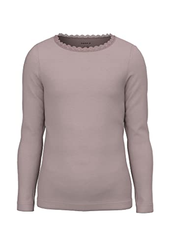 NAME IT Girl's NMFKAB LS TOP NOOS Langarm Shirt, Deauville Mauve/Detail:Melange, 92 von NAME IT