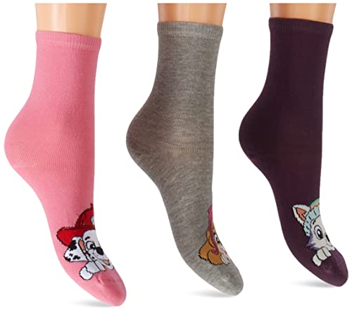 NAME IT Girl's NMFOSTA PAWPATROL 5P VDE Socken, Grey Melange/Detail:2xGREY Mel+2xSANGRIA+1xHORTENSIA, 22/24 von NAME IT