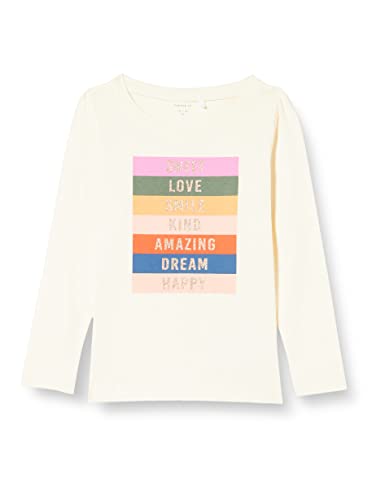 NAME IT Girl's NMFTOTTIE LS TOP Box Langarmshirt, Buttercream, 92 von NAME IT