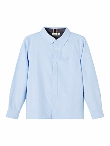 NAME IT Herren NKMNEWSA LS Shirt NOOS Hemd, Blau, 146/152 von NAME IT