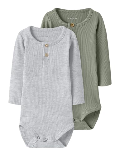NAME IT Herren Nbmkab 2P Ls Body Noos, Shadow, Numeric_68 (2er Pack) von NAME IT